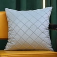 thumbnail image 1 of Funda de almohada de rejilla cuadrada bordada de terciopelo de color sólido, funda de cojín de sofá de terciopelo de modelo liviano para habitación, 1 of 6