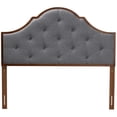 thumbnail image 3 of Baxton Studio Camila Classic and Traditional Grey Fabric and Walnut Brown Finished Wood King Size Headboard, 3 of 8