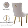 thumbnail image 5 of LegaHome Dining Chairs Set of 2, Modern Upholstered Velvet Dining Room Chairs with Nailhead Trim and Golden Stainless Steel Plating Solid Wood Legs, Tufted Button Padded Chairs Set for Kitchen, Beige, 5 of 11