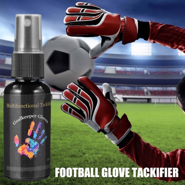 Spray de agarre para guantes de portero | 30 ml de spray adherente para una mejor adherencia | Mejora la resistencia al deslizamiento en condiciones húmedas y secas | Uso en entrenamientos y partidos