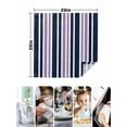 thumbnail image 4 of Navy Blue Purple Striped Cloth Napkins Set of 4 Reusable Dinner Napkins, Modern Minimalist Ombre Lines Cocktail Napkin Washable Table Napkins for Wedding/Holiday Party/Baby Shower 20"x20", 4 of 7