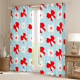 thumbnail image 2 of Erosebridal Cute Bow Tie Curtains for Living Room,Geometric Buffalo Curtains and Drapes (42Wx84L),Blue Red Blackout Curtains for Bedroom,Kawaii Bedroom Decoration, 2 of 6