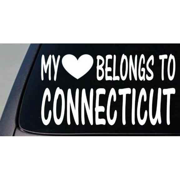 My heart belongs to Connecticut *E004* sticker decal