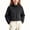 Black, variant on Fleece Jacket Kid Long Sleeve Stand Collar Zip Up Soft Cropped Coat Warm Pull On Solid Cardigan Vacation Winter Outerwear with Pocket