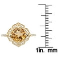 thumbnail image 3 of 10k Yellow Gold Vintage Style Cushion Citrine and Diamond Ring, 3 of 5