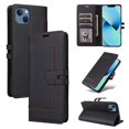 thumbnail image 1 of Premium Wallet Case for iPhone 14 with Card Slots & Kickstand, Flip Cover Black, 1 of 7