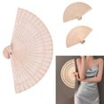 thumbnail image 2 of Mosey 8-Inch Sandalwood Folding Fan Chinese Style Hollow Ribs Catwalks Dance Performance Photo Props Portable Summer Wooden Hand Held Fan Party Supplies Gift, 2 of 8