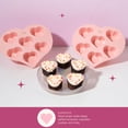 thumbnail image 4 of Molde de silicona para tartas Paris Hilton Heart, 6 tazas, antiadherente, rosa, 4 of 6