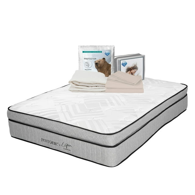 Colchón King Size Lipa Restonic + Protector de Colchón + Juego de Sábanas