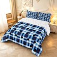 thumbnail image 2 of Manfei Vintage Grid Queen Comforter Set,Kawaii Polka Dot Comforter Sets Queen,Blue Black,Reversible,3 Pieces,1 Comforter and 2 Pillowcases,3 Pieces,1 Comforter and 2 Pillowcases, 2 of 7