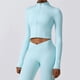 thumbnail image 2 of Chaqueta de Yoga de manga larga de secado rápido para mujer, ropa de entrenamiento de gimnasio con cremallera, chaqueta ajustada para correr, Top de Fitness desnudo, invierno, 2 of 5
