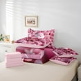 thumbnail image 6 of jejeloiu Lovely Santa Claus 7-Piece Bedding Comforter Set,Sweet Candy Cane King Bedding Sets,Girls Pink Christmas Gifts Bed Sheets For Kids,Ultra Soft Home Decor Reversible, 6 of 8