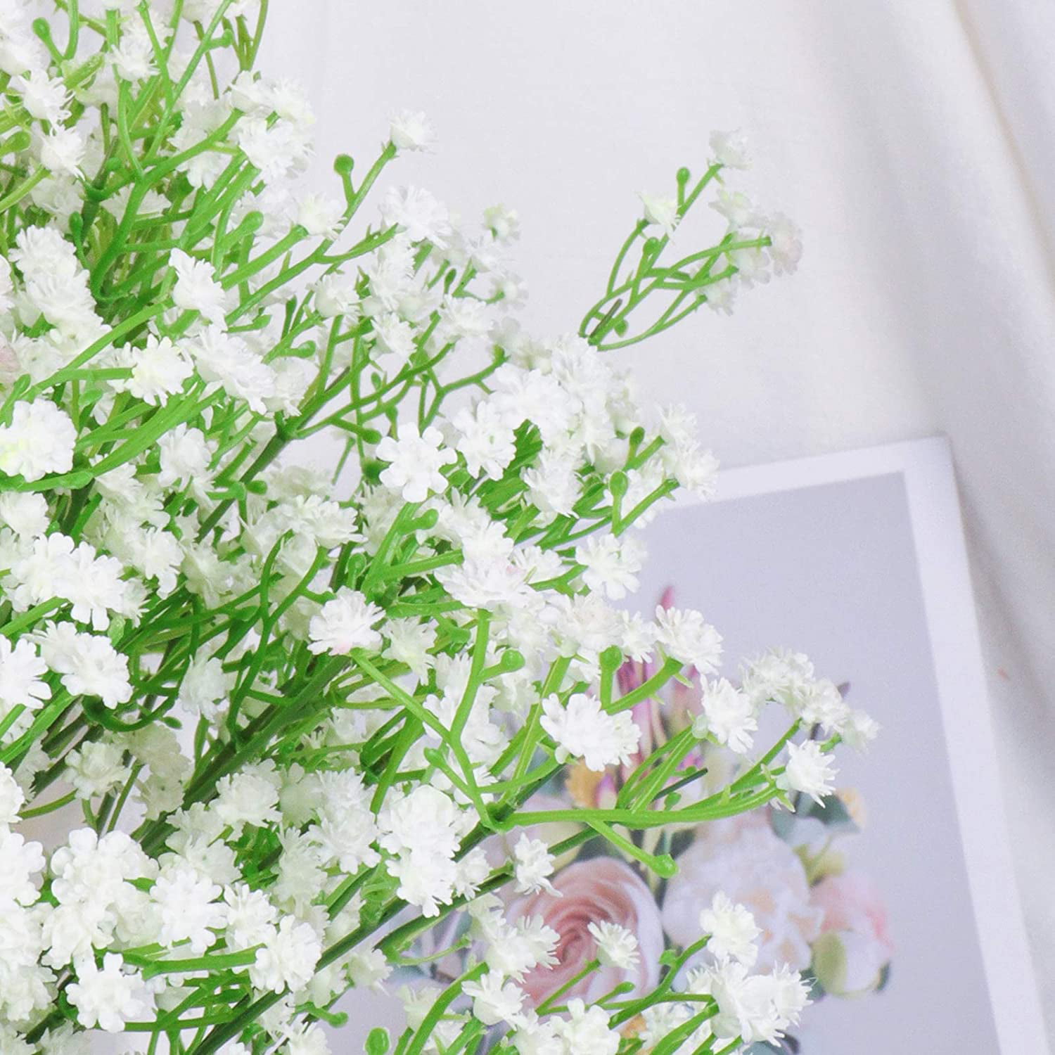 CEWOR 20pcs Babys Breath Artificial Flowers Bulk White  Gypsophila Real Touch Flowers for Wedding Bouquets DIY Wreath Floral  Arrangement Home Party Decoration : Home & Kitchen