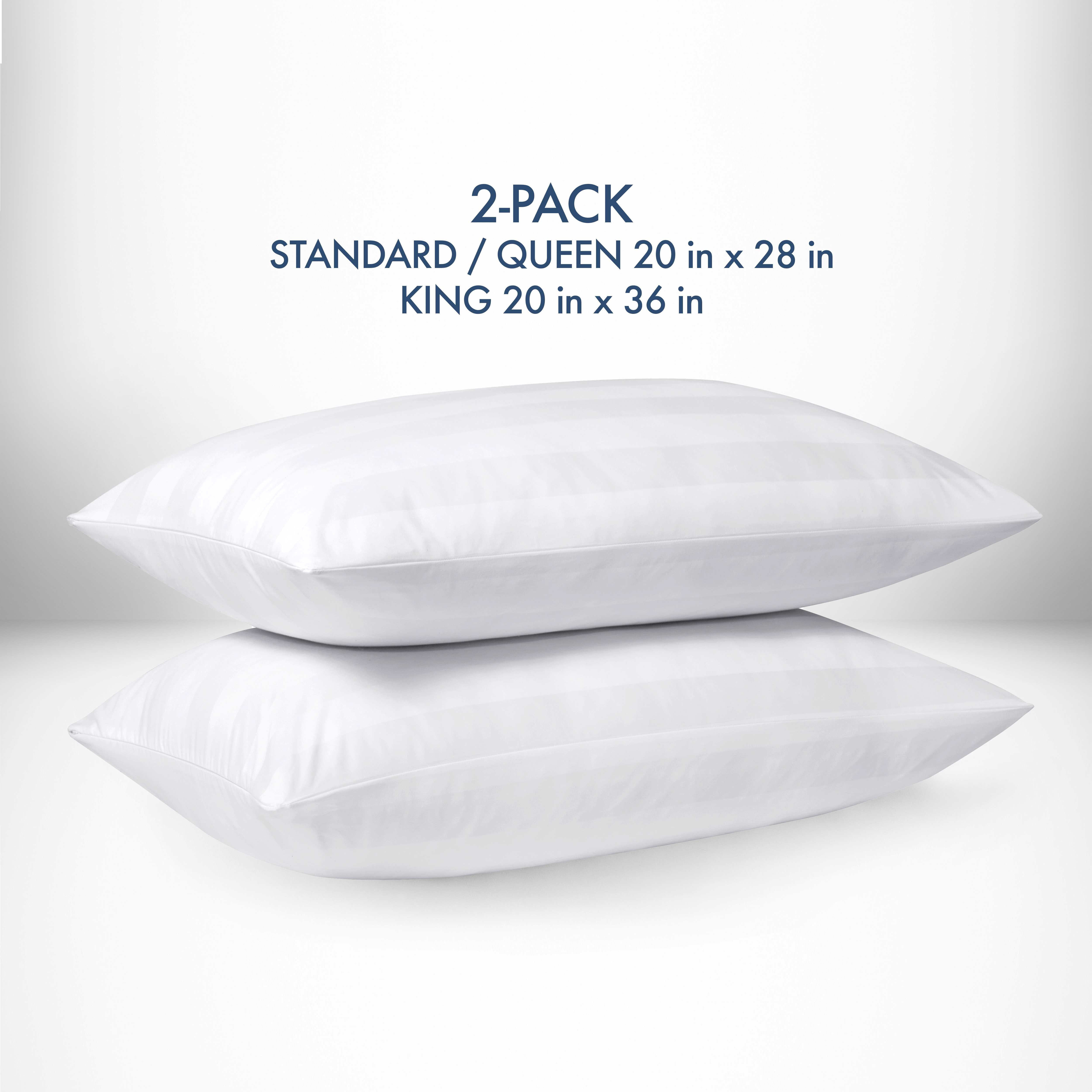 Dearfoams Antimicrobial Bed Pillow 2PK Standard, White
