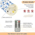 thumbnail image 5 of Blue Flower Pattern Flameless Candles 2 PCS with Remote Realistic Moving Flame LED Tapered Pillar Set for Home Decor, 5 of 7