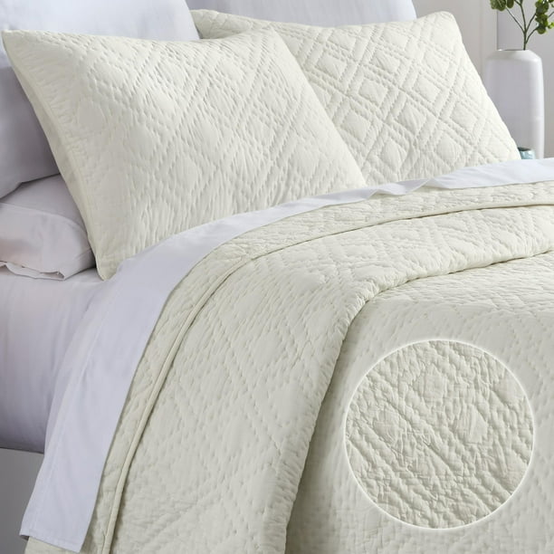 Soft 100 Cotton HandQuilted King Size Quilt Bedding Set, Pure Cotton
