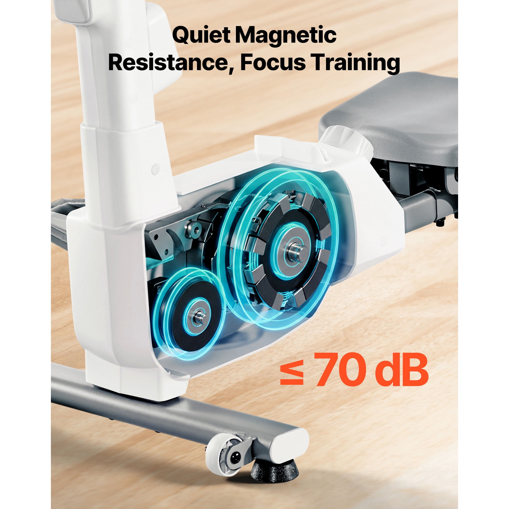 KFFKFF Magnetic Rowing Machine with Adjustable 16-Level Resistance, Foldable Design for Home Use, 350 LBS Capacity, Dual-Slide Rail System, Bluetooth APP Connectivity & LCD Display