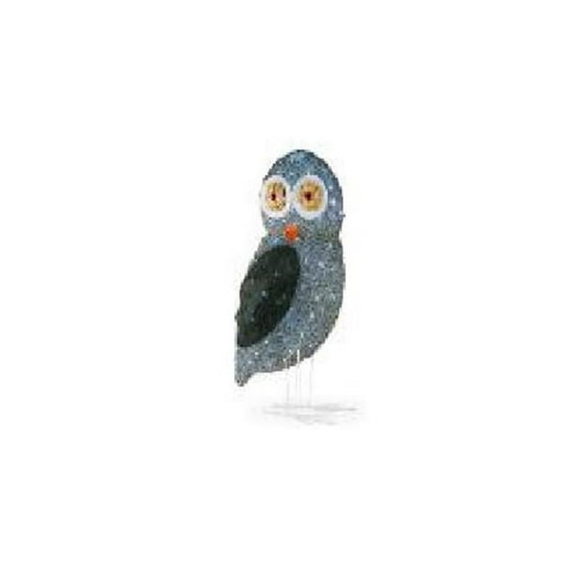 National Tree DF-105002L 37 in. Fuzzy Fabric Owl with 105 Cool White LED Lights