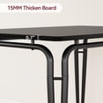 thumbnail image 4 of 3 - piece kitchen y dining room set para 2 con square wood top y cushioned sillas, ideal para para small - space apartments, negra, 4 of 10