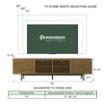 thumbnail image 6 of POVISON-Modern Wood TV Stand, Minimalist Slatted Media Console with Tall-cast Metal Legs, Walnut Veneer, 78", 6 of 8