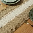 thumbnail image 3 of Coloody Farmhouse Table Runner Natural Burlap Table Runner Handmade Burlap Weave Table Runners Placemat, 11.8 x 118 inch (Brown), 3 of 8