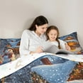 thumbnail image 5 of Manfei Girly 3D Snowman Queen Comforter Set for Kid, Merry Christmas Bedding Comforter Set, Western Winter Festival Reversible Bedding Set, Breathable Home Decor, 3pcs, 5 of 8