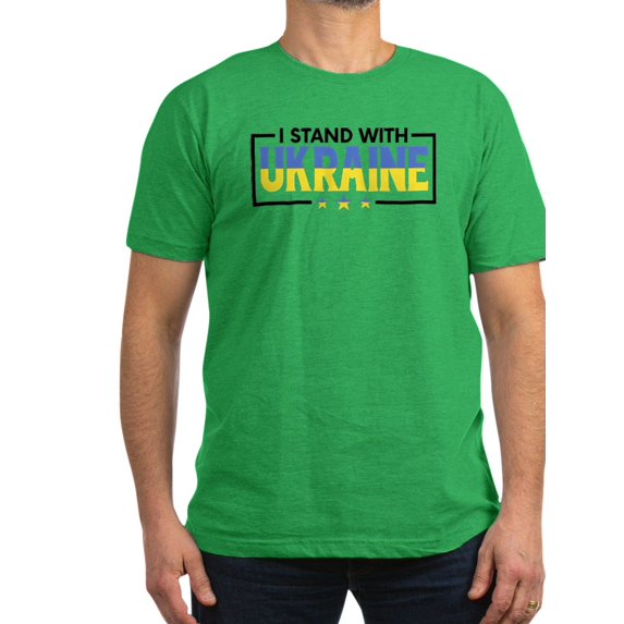 CafePress - I Stand With Ukraine T Shirt - Men's Fitted T-Shirt