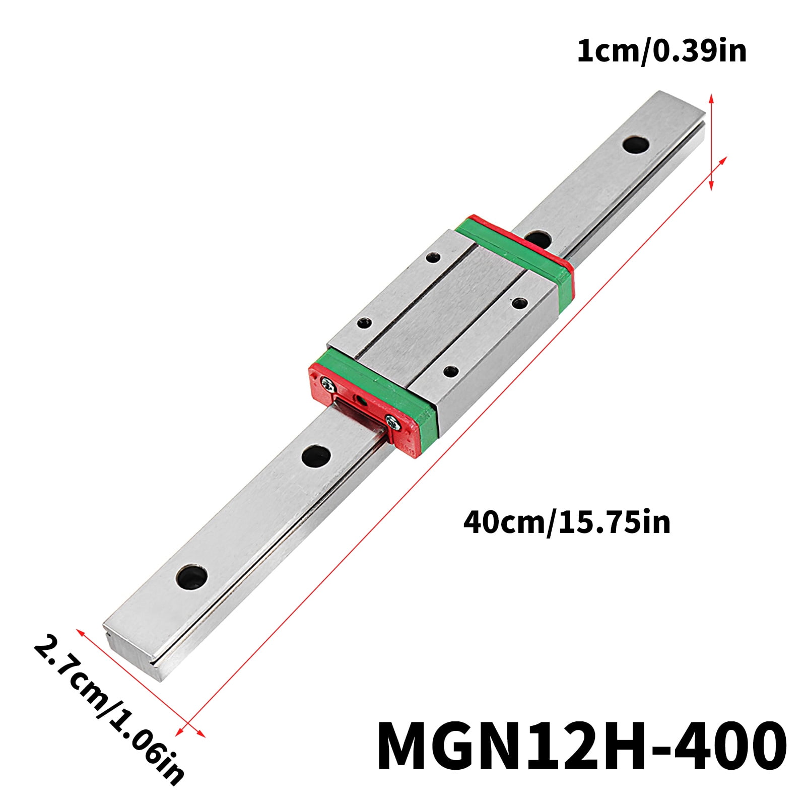 40cm MGN15 Bearing Steel Linear Sliding Guide Rails & Block Silver set 
