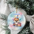 thumbnail image 3 of Happy Birthday Cute Puppy Pomeranian with Cake Gifts Party Hat Ceramic Round Ornament Pom Dog Lover Gifts Home Tree Decor - 00029, 3 of 5