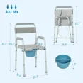 thumbnail image 6 of Adjustable Gray Commode Chair with Raised Toilet Seat & Safety Frame - Portable, Steel & PU Leather, 331lb Capacity, Ideal for Bathroom & Bedroom Use, 6 of 11