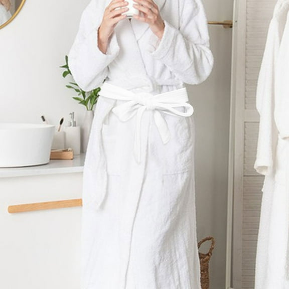 LULULION White Bathrobe Belt Replacement Flannel Tie with Adjustable Waist Strap for Comfort