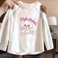 thumbnail image 2 of Ulanda Girls Long Sleeve Shirts Casual Crewneck Soft Cute Print T-shirts (Light Pink, 3-4 Years), 2 of 4