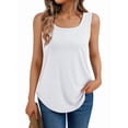 thumbnail image 3 of Womens Loose Fit Casual Flowy Tank Tops Square Neck Trendy Sleeveless Summer Tops Clothes Outfits 2025 White XXL, 3 of 8
