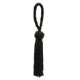 thumbnail image 2 of Opulent Handcrafted Beaded 4 1/2" (11cm) Key Tassel, 2 1/2" (6cm) Loop with Elaborately Hand-Strung Seed Bead Design # KTB450,, Pure Black #K9 (Jet Black) Set of 2, 2 of 2