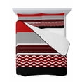 thumbnail image 7 of Quilts Queen Size Bedding Set, Red Black Grey Stripes Lightweight Quilted Comforter, Abstract Lines Geometric Modern Soft Reversible Bedspread Coverlet with Pillow Covers for All Season, 90" x 96", 7 of 7
