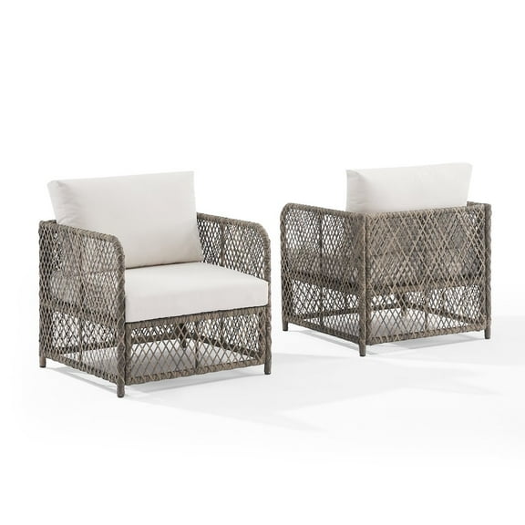 Crosley Furniture Granite Bay 2-Piece Wicker Outdoor Chair Set- 2 Chairs