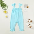 thumbnail image 5 of Actgleam Newborn Baby Girl Romper Sleeveless Jumpsuit Ruffled Bodysuit for Baby Girls,Blue,6-9Month, 5 of 7