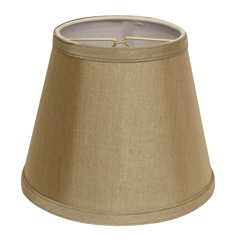 Slant Empire Hardback Lampshade with Bulb Clip, Tan
