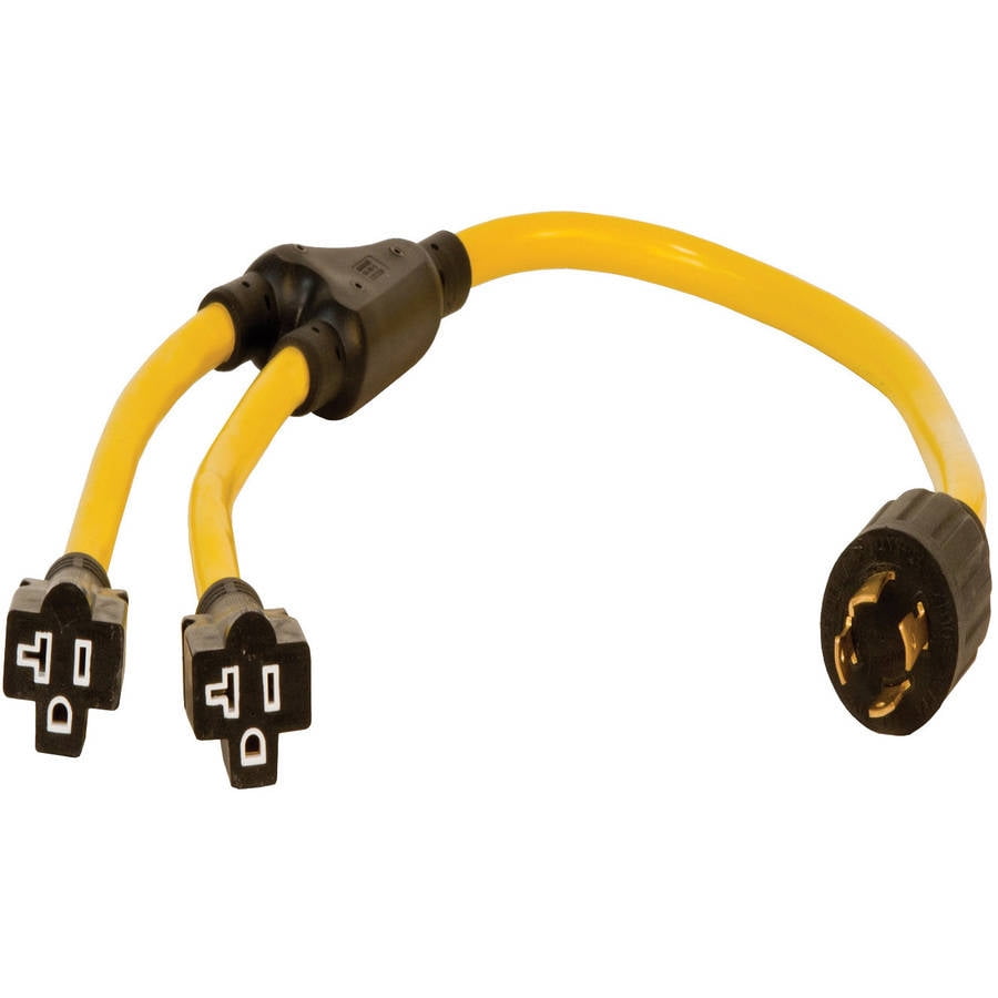 Generator Extension Cord 25 Feet 30Amp 125/250 Volt 12/3 3-OUTLETS PLUGS 3-PRONG 