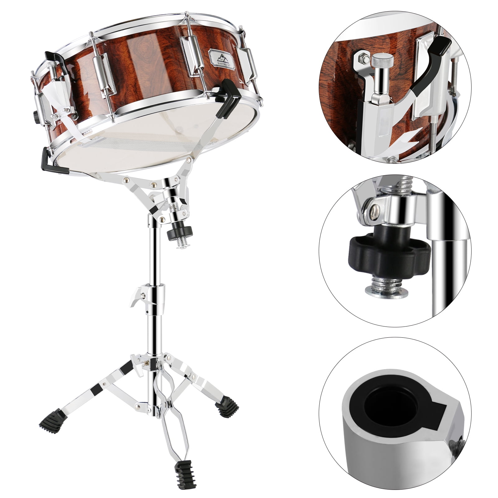 EASTROCK 14x5.5 Stage Snare Drum 10-Lug Tension System with Drumsticks Oxford Backpack for Beginner Drummer (Tiger Stripes)