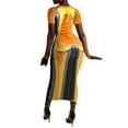 thumbnail image 3 of Gureui Women's Summer Dress, Colorful Digital Print Round Neck Short Sleeve Slim Fit Party Bars Breathable Dresses, 3 of 5