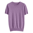 thumbnail image 5 of mgoYE Womens Summer Tops Short Sleeve Shirts Crew Neck Cute Trendy Tunic Blouses T-Shirts for Women(Purple,XL), 5 of 5