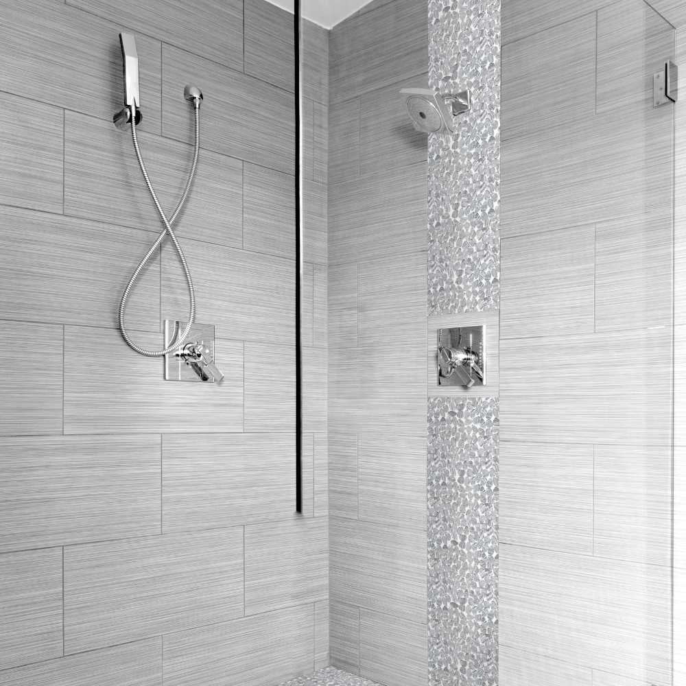 The Tile Life Recycled Cenote Pebble 13" x 13" Smoke Matte Glass Mosaic Floor and Wall Tile Case of 14