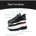 thumbnail image 6 of Safety Shoes Steel Toe Cap Shoes for Men Women Rotating Automatic Buckle Shoes Laces Safety Shoes Mens Work Boots Composite Toe Lightweight Fashion Breathable Comfortable Black, 6 of 7