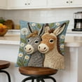 thumbnail image 3 of PLPPYFS Rustic Floral Donkey Pillow Cover 18x18 in, Gifts for Donkey Lovers, Animal Embroidery Square Pillowcase for Living Room, Bed Decor, Patio, Car, Donkeys Country Sofa Cushion Cases, 3 of 6
