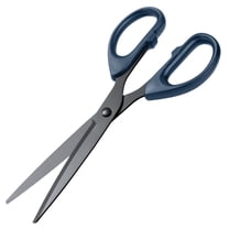 7.08-Inch Black Blade Scissors with Blue Soft-Grip Handle, Multipurpose Cutting Tool for Home, Office and Crafting