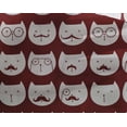 thumbnail image 4 of oneOone Georgette Viscose Dark Red Fabric Cat Face Animal Craft Projects Decor Fabric Printed By The Yard 42 Inch Wide, 4 of 4