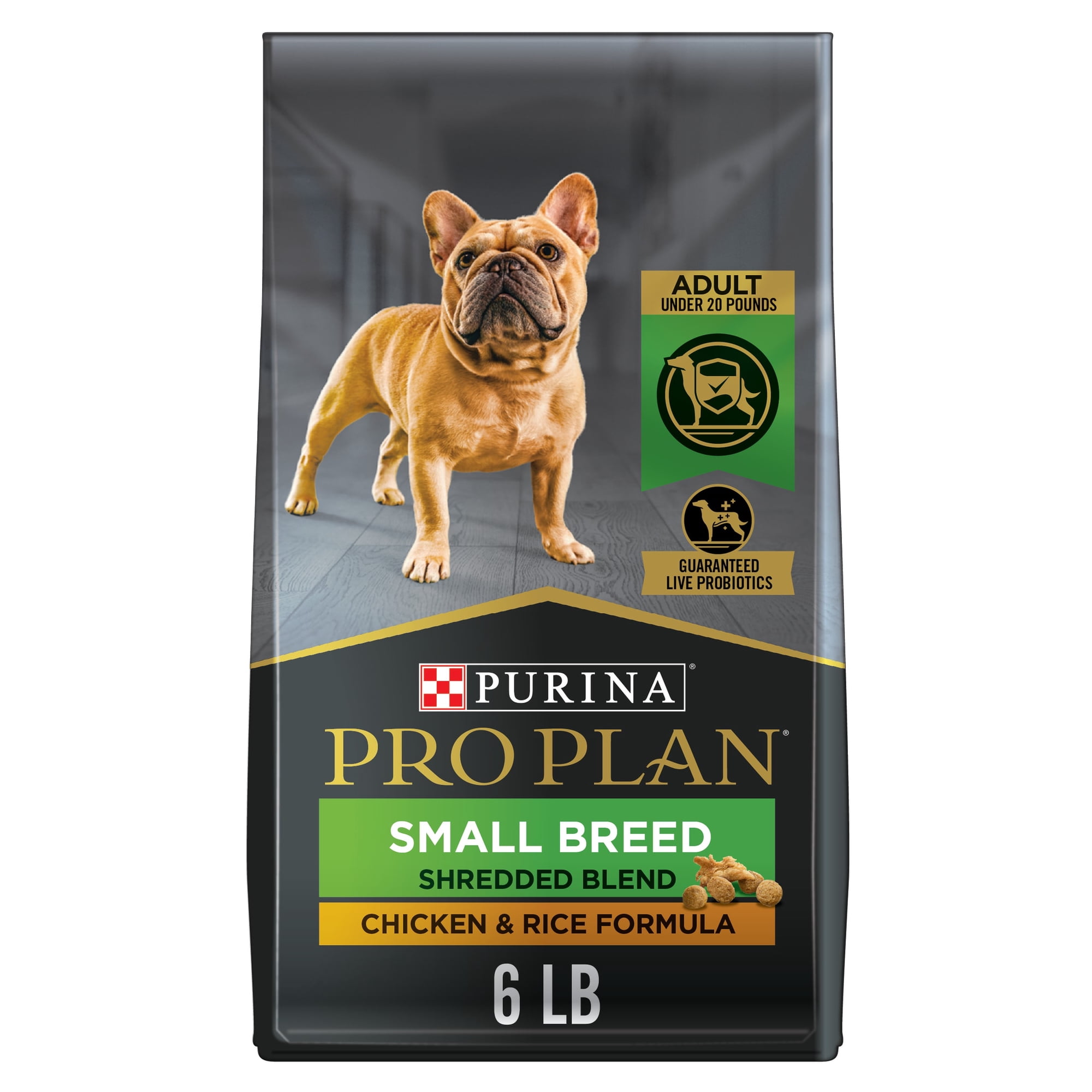 Purina Pro Plan Small Breed Dog Food With Probiotics for Dogs, Shredded Blend Chicken & Rice Formula, 6 lb Bag