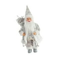 thumbnail image 3 of Colección de adornos de figuras de Papá Noel navideño Figura de Papá Noel de pie para Sostenga la campana de plata, 3 of 9