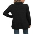 thumbnail image 4 of Haut à Col Roulé Côtelé pour Femmes - Chemise Basique à Manches Longues avec Fente Latérale, 4 of 5